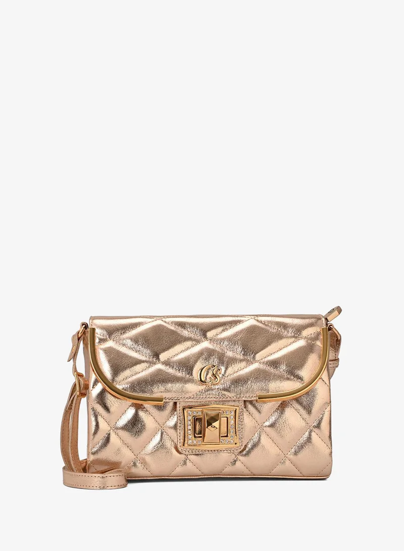 Carmen Steffens Quilted Bag Details Gold