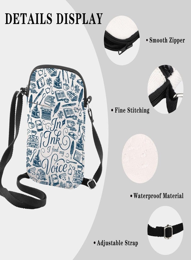 GJTIM Writing Writer Appreciation Gift Journalist Novelist Author Gift in Ink I Find My Voice Crossbody Bag for Writing Lover (in Ink CR) - Image 5