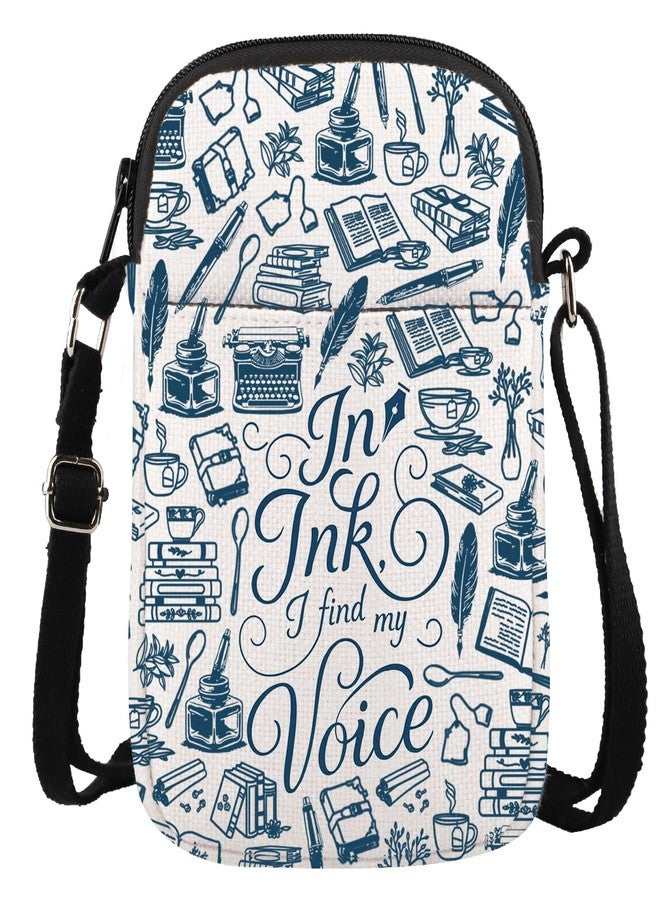 GJTIM Writing Writer Appreciation Gift Journalist Novelist Author Gift in Ink I Find My Voice Crossbody Bag for Writing Lover (in Ink CR) - Image 1