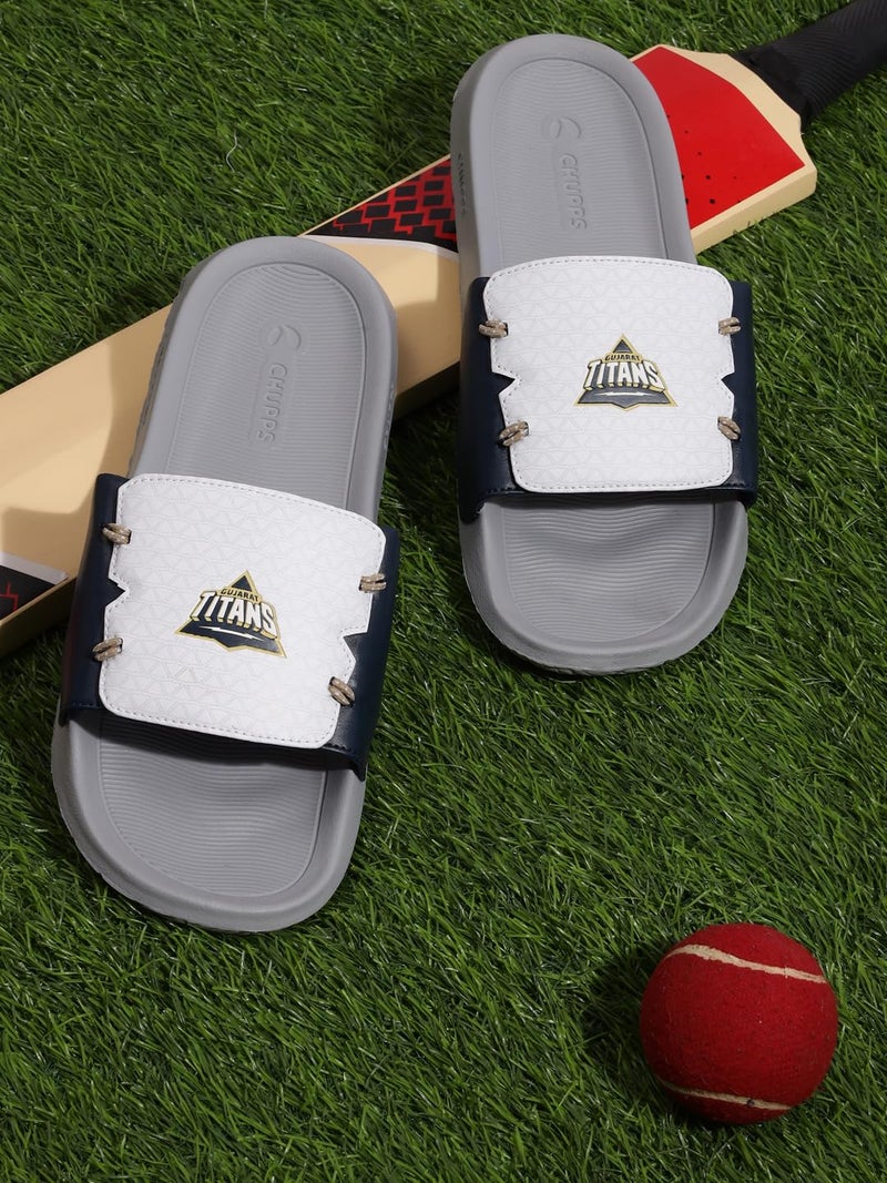 CHUPPS Gt Brave White Navy Drift Orthopedic Slippers | Soft Footpharma Footbed | Breathable Ventilation Holes | Lightweight Flip Flops | Anti-Skid Chappals for Everyday For Mens - Image 2