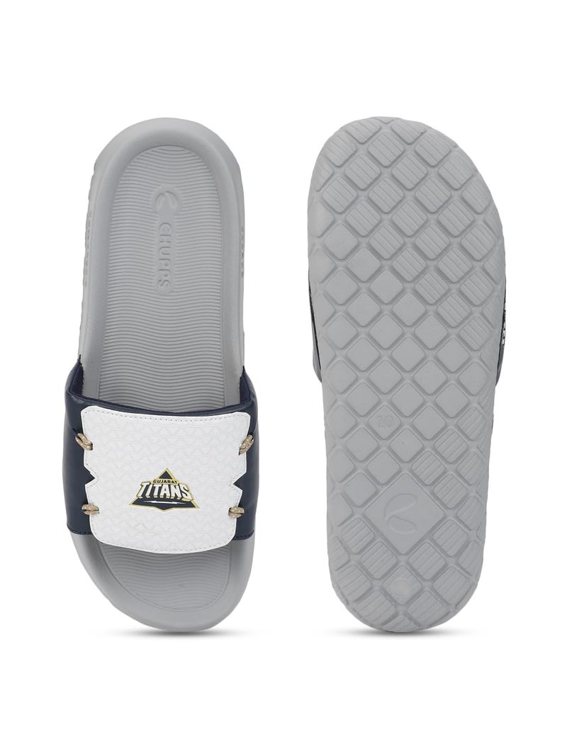 CHUPPS Gt Brave White Navy Drift Orthopedic Slippers | Soft Footpharma Footbed | Breathable Ventilation Holes | Lightweight Flip Flops | Anti-Skid Chappals for Everyday For Mens - Image 5