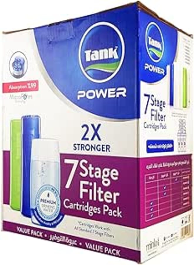 Tank Power Water Filter Cartridges – 7 Stages Premium Economy Pack