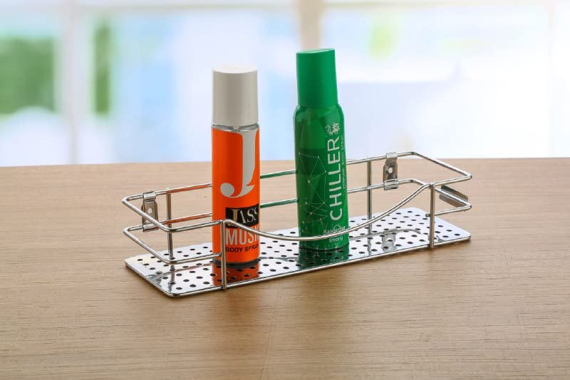 BBD Kitchen Shop Stainless Steel Bathrooteel MultiPurpose Wire Shelf 12 Inch Bathroom RackPerfume RackShampoo Rack Silver 12 Inch Plate - Image 3