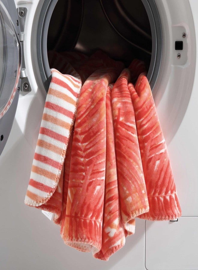 Tommy Bahama - Throw Blanket, Ultra Soft Coco Flannel Bedding, Island-Inspired Home Decor, Oeko-Tex Certified (Hot Tropics Orange, 50" x 70") - Image 4