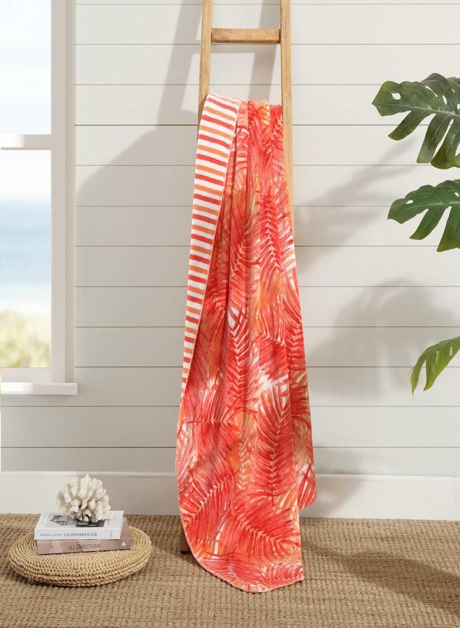 Tommy Bahama - Throw Blanket, Ultra Soft Coco Flannel Bedding, Island-Inspired Home Decor, Oeko-Tex Certified (Hot Tropics Orange, 50" x 70") - Image 5