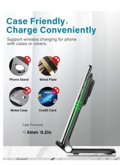 Generic Wireless Charger 3 in 1 Fast Wireless Charging 15W Foldable Charging Stand Compatible for iWatch Series 7/6/5/4/3/2/SE,AirPods 3 Pro iPhone 14/13/12/11/X/SE/8 Samsung Phones (No Adapter)  - Image 4