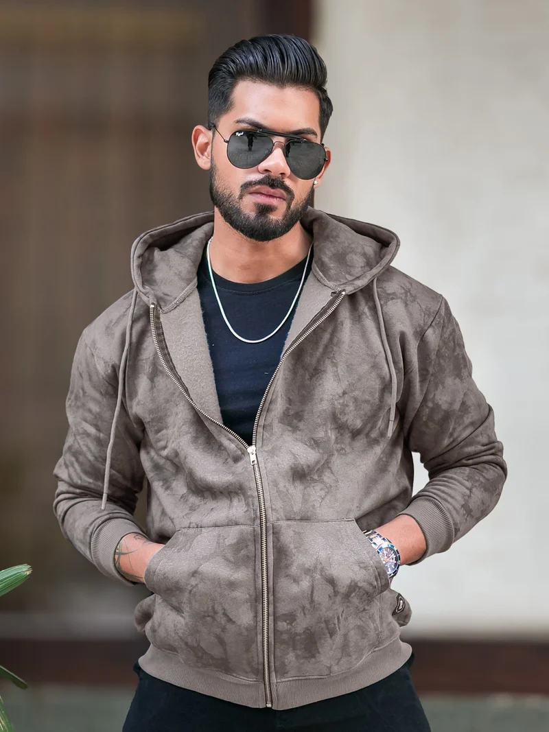 مانياك سويت شيرت رجالي مانياك بطبعة سبلاش رمادي داكن