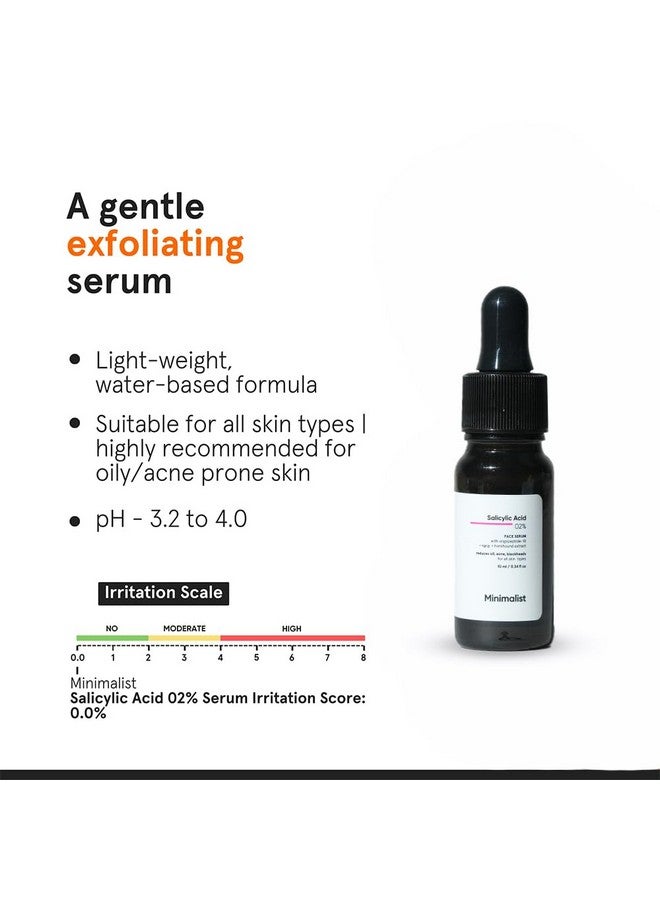 MINIMALIST سيروم حمض الساليسيليك 2% بتصميم بسيط لعلاج حب الشباب والرؤوس السوداء والمسام المفتوحة | يقلل من الزيوت الزائدة وملمس البشرة غير المستوي | مقشر يعتمد على BHA للبشرة المعرضة لحب الشباب أو الدهنية | 10 مل - Image 2
