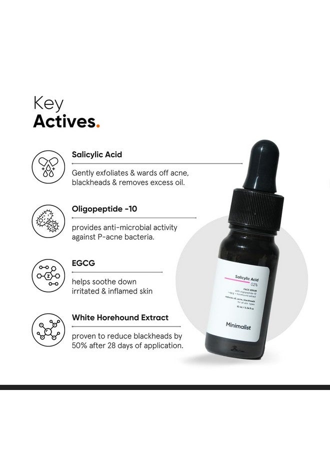 MINIMALIST سيروم حمض الساليسيليك 2% بتصميم بسيط لعلاج حب الشباب والرؤوس السوداء والمسام المفتوحة | يقلل من الزيوت الزائدة وملمس البشرة غير المستوي | مقشر يعتمد على BHA للبشرة المعرضة لحب الشباب أو الدهنية | 10 مل - Image 4