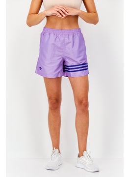 adidas Originals Women Sportswear Fit Brand Logo Training Short, Purple  - Image 1