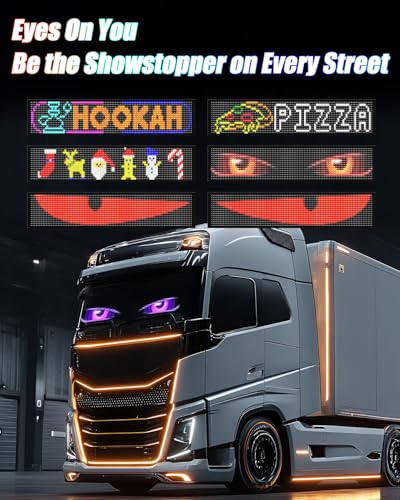 Probapro Devil Eyes Light for Windshield 234x47 LED Sign with APP Remote Control 5V USB Programmable Digital Lighting Display Cool Decor for Cars SUVs Trucks 2 Pcs - Image 3