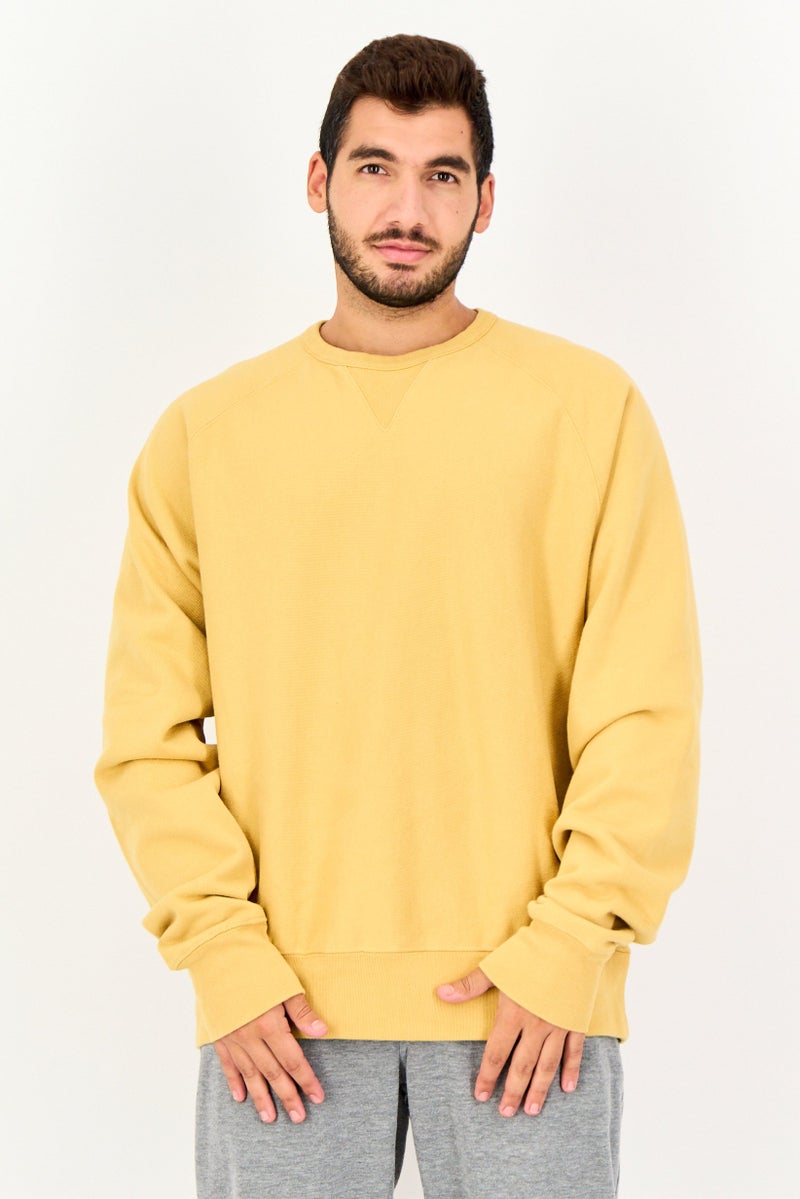Champion Men Sportswear Fit Long Sleeves Outdoors Sweatshirts, Dark Yellow - Image 1