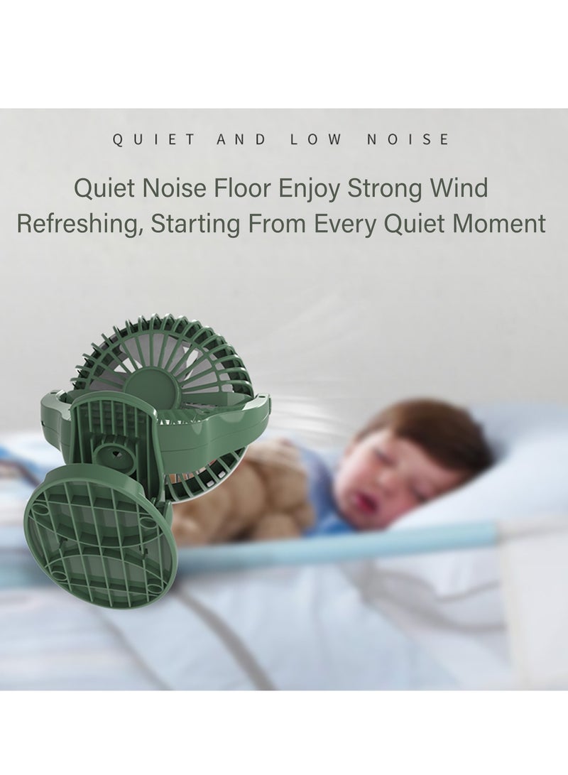 TEKNUM 2 - In - 1 Stroller Usb Charging Fan With Light - Green - Image 5