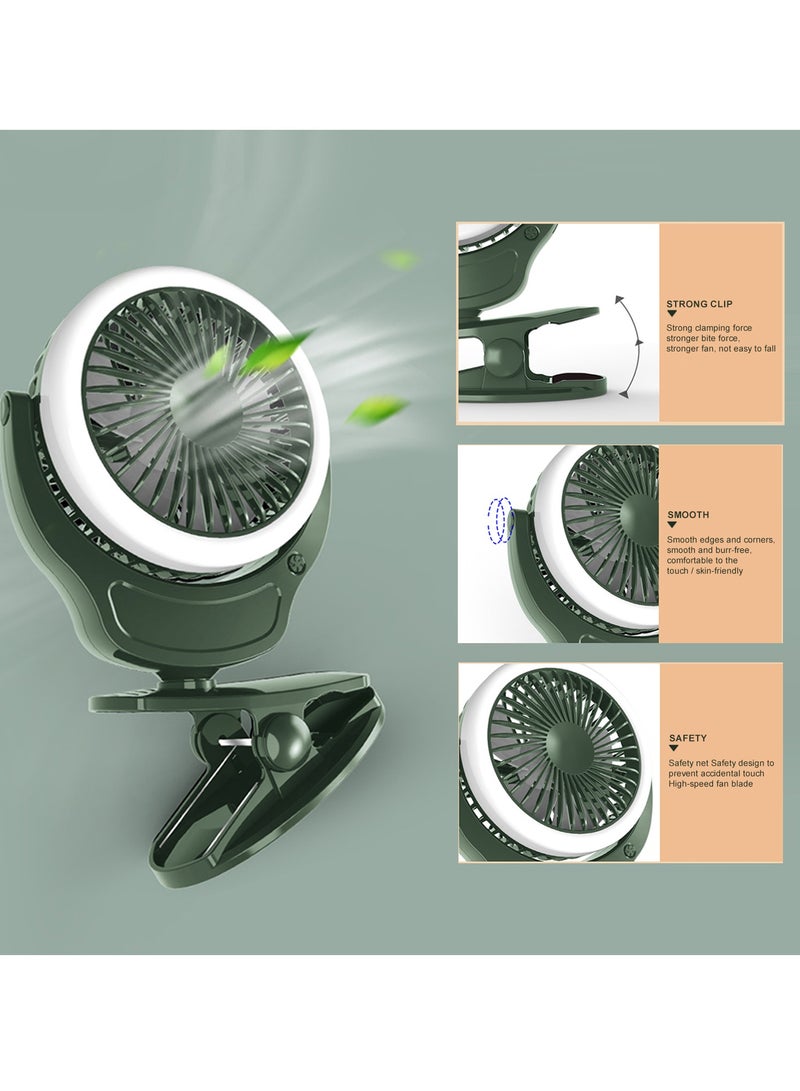 TEKNUM 2 - In - 1 Stroller Usb Charging Fan With Light - Green - Image 4