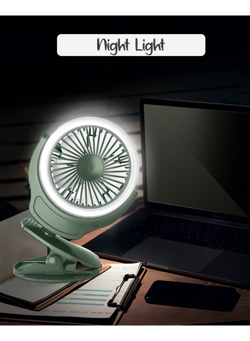 TEKNUM 2 - In - 1 Stroller Usb Charging Fan With Light - Green - Image 3