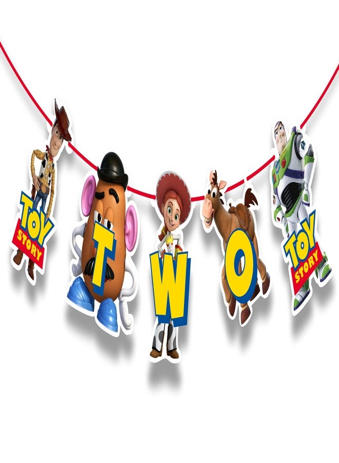 Seyal "Toy Stry Two Banner - Cartoon Inspired Happy Birthday Party Decoration - Colorful Birthday Banner - Perfect for Second Birthday Parties, Cake Smash, Family Gatherings, and Toy Stry Themed Celebrations" - Image 1