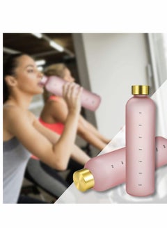 Y&D Water Bottle with Time Marker, 32oz 1 Liter, BPA Free Frosted Plastic, Portable Reusable Fitness Sport  - Image 5
