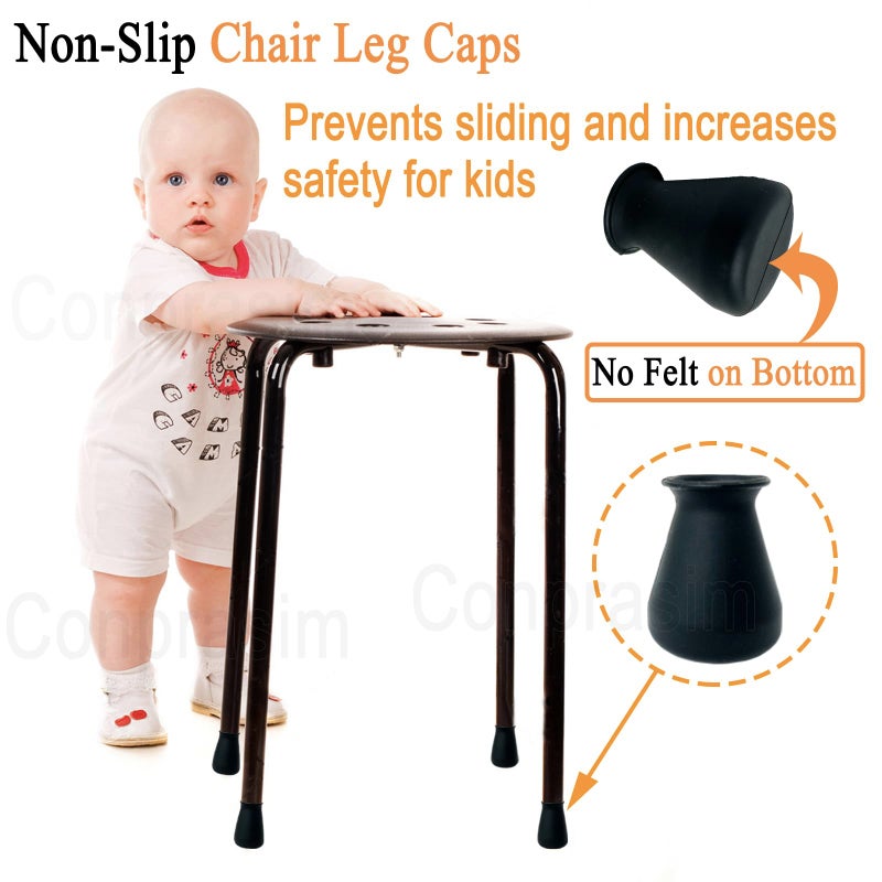 Conprasim Extra Small Silicone Chair Leg Floor Protectors Fit 19/32â€to15/16â€ Furniture Table Feet Cover Non-Slip Bottom Chair Leg Caps for Hardwood Floors Prevent Scratches No Noise, 24 Pack - Image 5