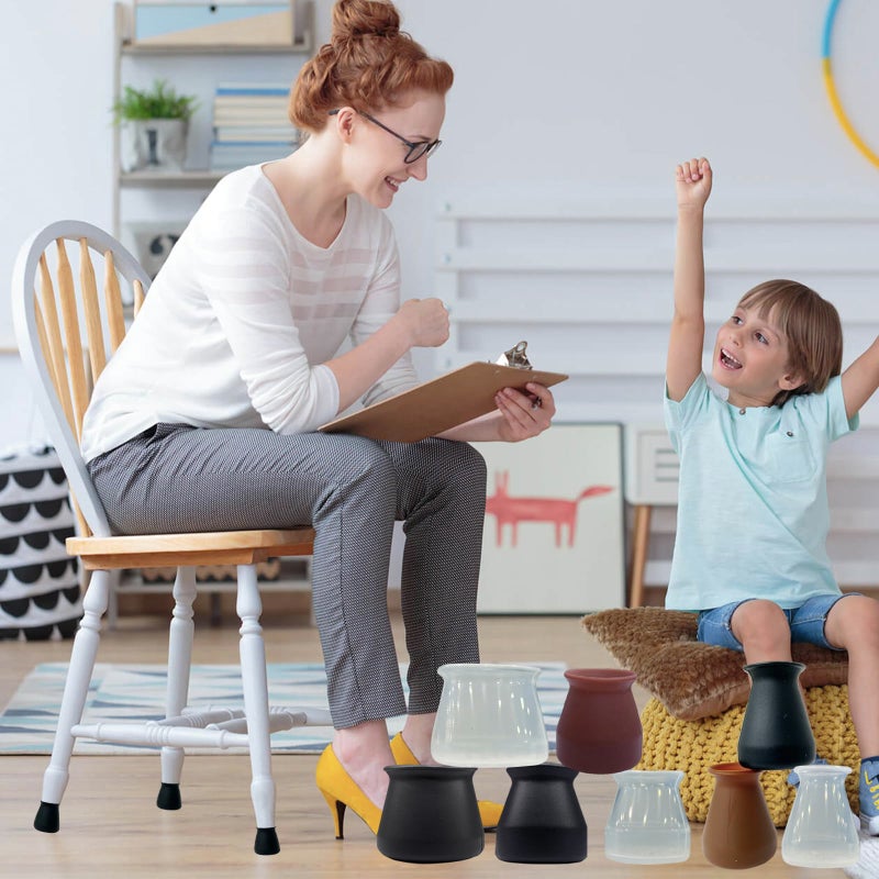 Conprasim Extra Small Silicone Chair Leg Floor Protectors Fit 19/32â€to15/16â€ Furniture Table Feet Cover Non-Slip Bottom Chair Leg Caps for Hardwood Floors Prevent Scratches No Noise, 24 Pack - Image 3