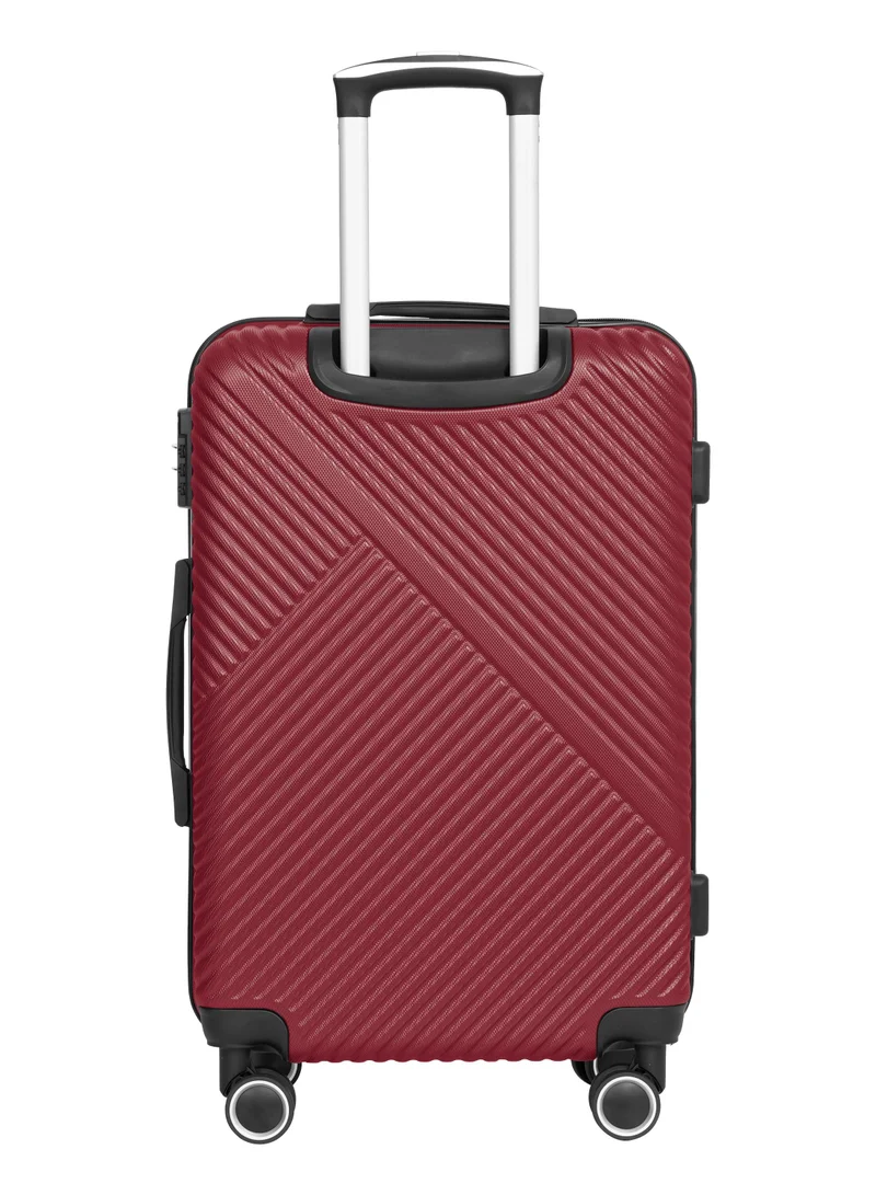 PARAJOHN Medium 24-Inch ABS  Lightweight Hardshell Luggage Trolley | carrying 20kg 4-Wheel Spinner Suitcase   burgundy