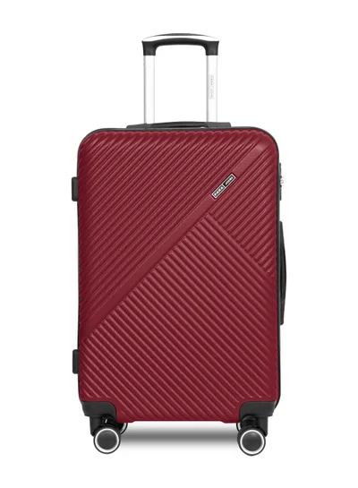 PARAJOHN Medium 24-Inch ABS  Lightweight Hardshell Luggage Trolley | carrying 20kg 4-Wheel Spinner Suitcase   burgundy