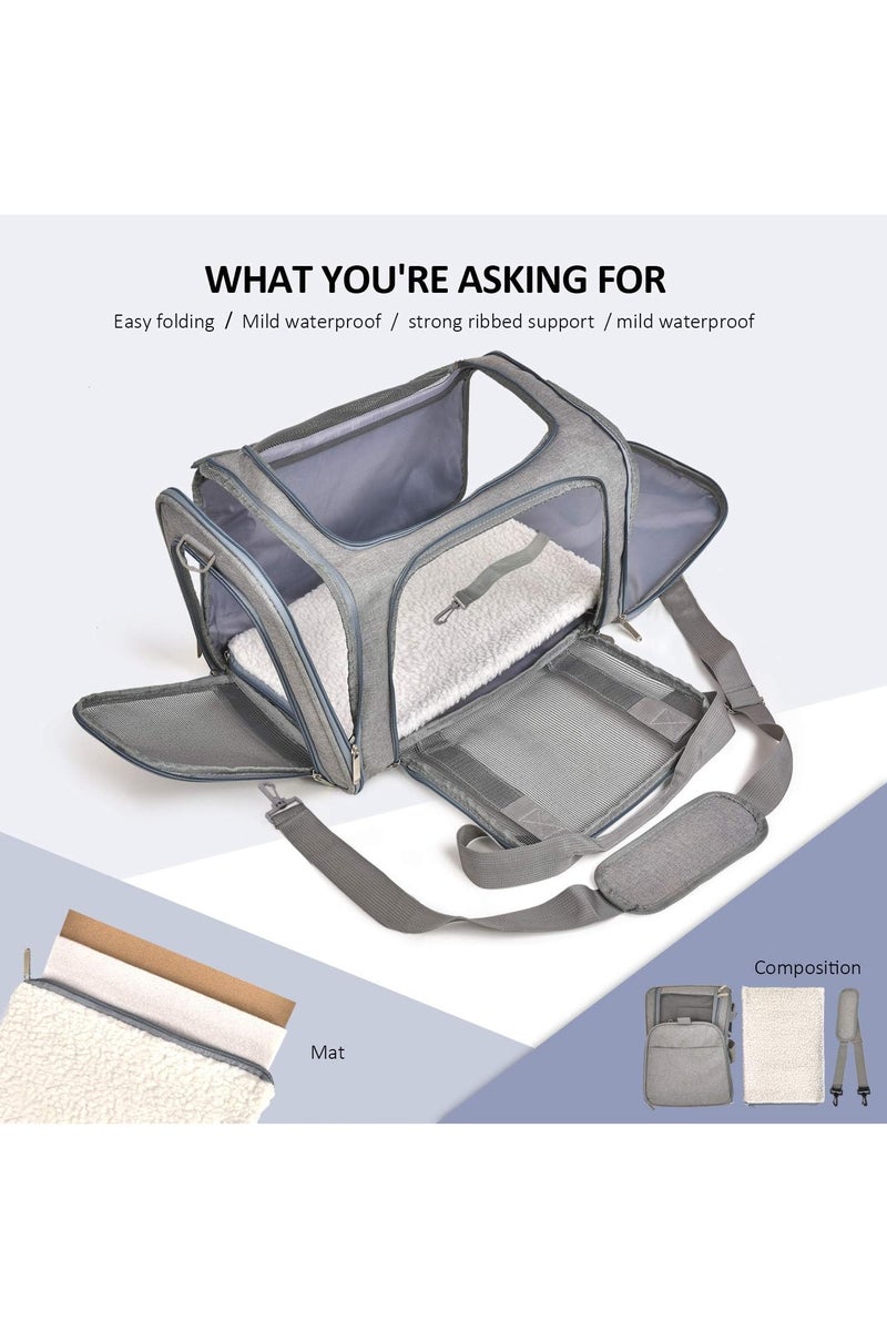 HW Cat Carriers Dog Carrier Pet for Small Medium Cats Dogs Puppies up to 15 Lbs, TSA Airline Approved Soft Sided, Collapsible Travel Puppy - Image 2