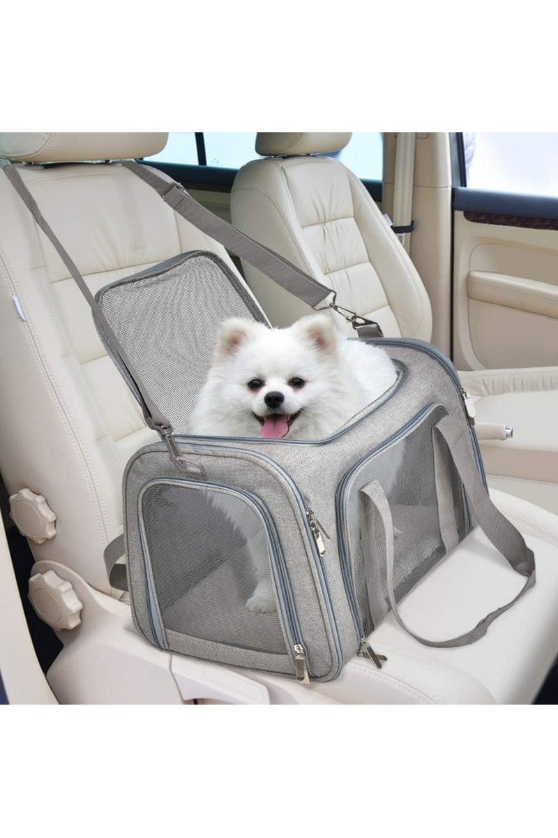 HW Cat Carriers Dog Carrier Pet for Small Medium Cats Dogs Puppies up to 15 Lbs, TSA Airline Approved Soft Sided, Collapsible Travel Puppy - Image 5