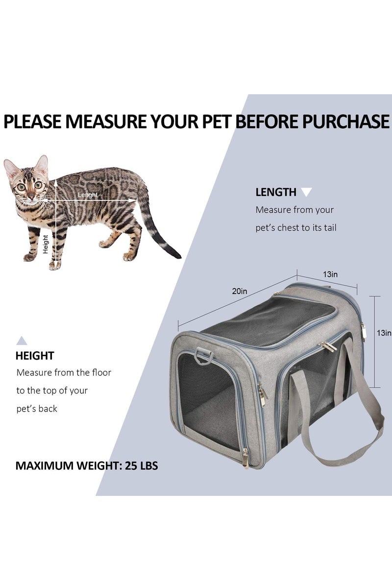 HW Cat Carriers Dog Carrier Pet for Small Medium Cats Dogs Puppies up to 15 Lbs, TSA Airline Approved Soft Sided, Collapsible Travel Puppy - Image 4