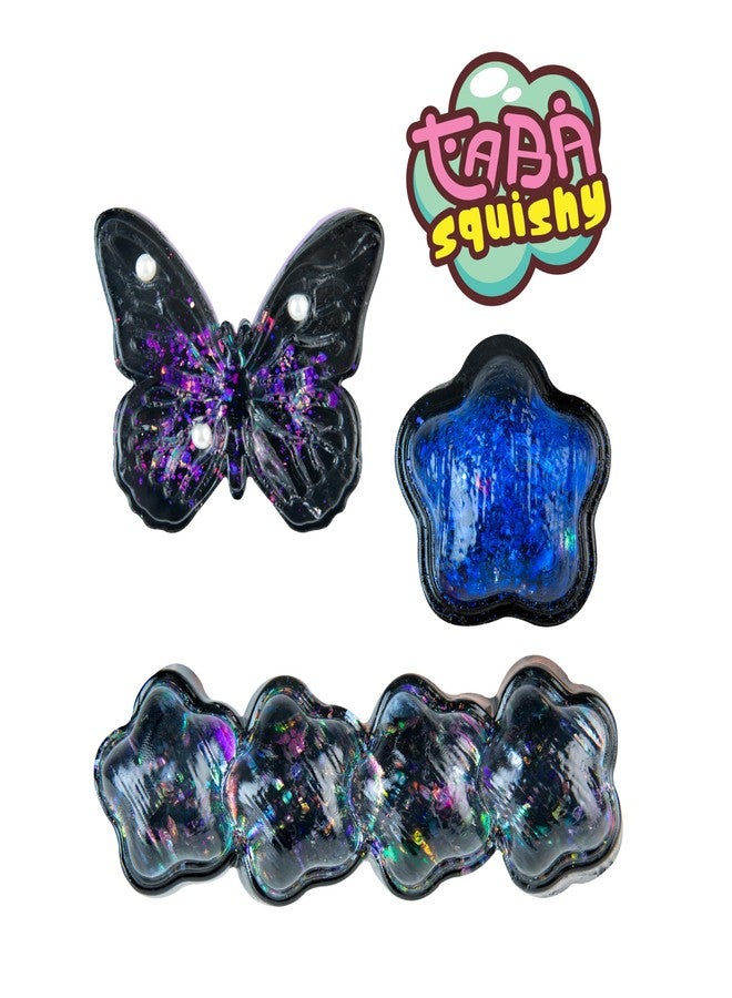 The Orb Factory ORB Curiosities Taba-Licious Butterfly and Stars TABA Squishy Toy 3 Pack - Squish and Squeeze These Soft, Sticky TABA Squishies, Perfect for Stress Relief - Fidget and Sensory Toys for Kids and Adults - Image 2