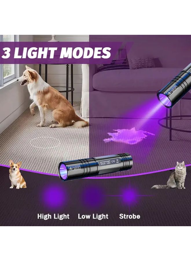 USB Rechargeable 395nm UV Flashlight 3 Modes Pet Urine Stain Detector Scorpion Resin Curing - Image 5
