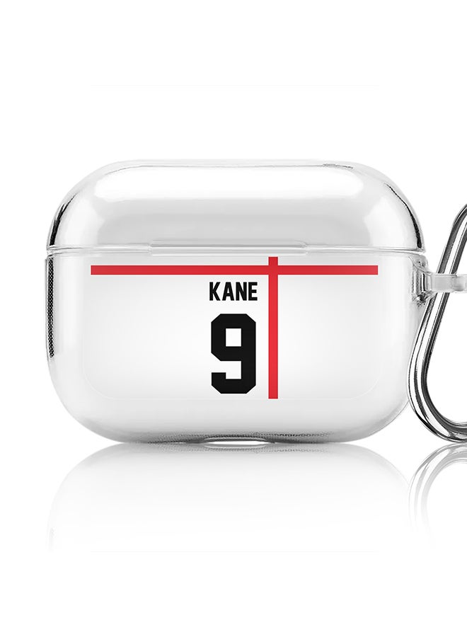 Stylizedd Classic Clear printed Case for Apple Airpods Pro Soft TPU Gel Thin Transparent Flexible Cover [Designed for Apple Airpods Pro] - Football Team - England, Player Name - Kane - Image 1