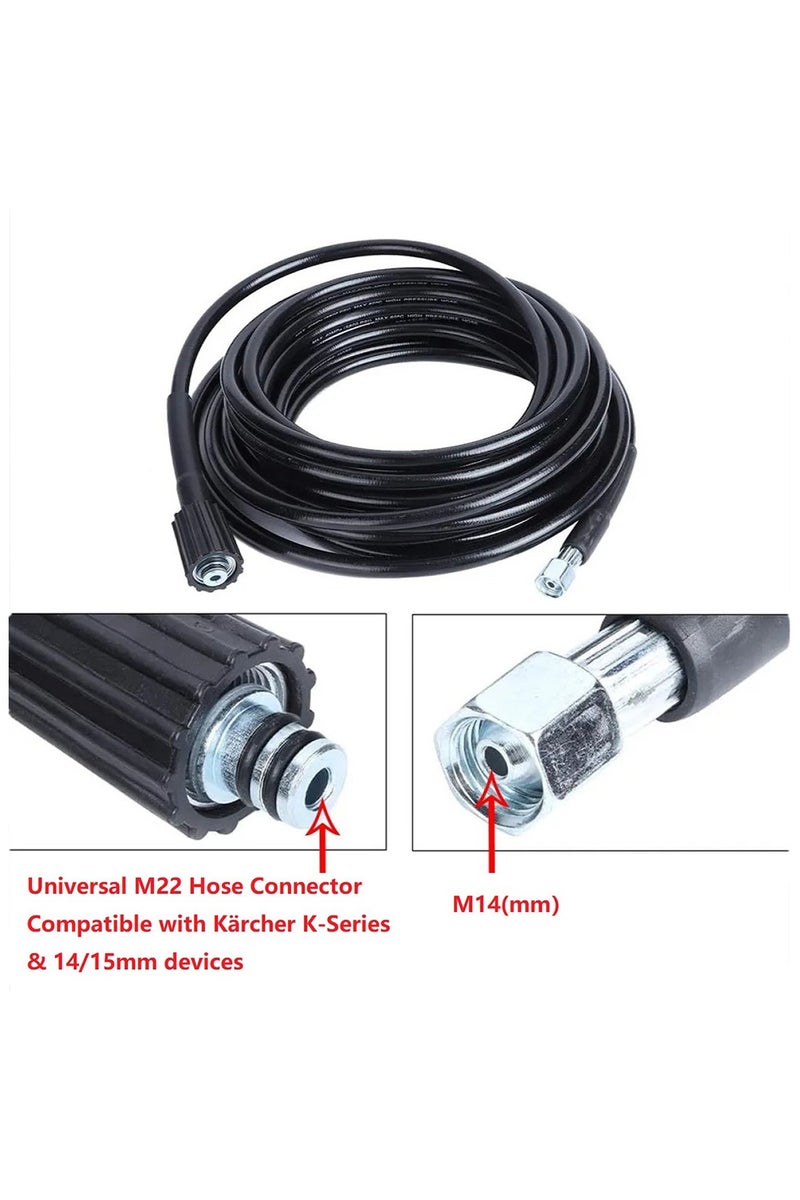 Generic 8m Universal Pressure Washer Hose M22 (14mm/15mm) to M14 for Karcher K Series K2-K7 - Image 2