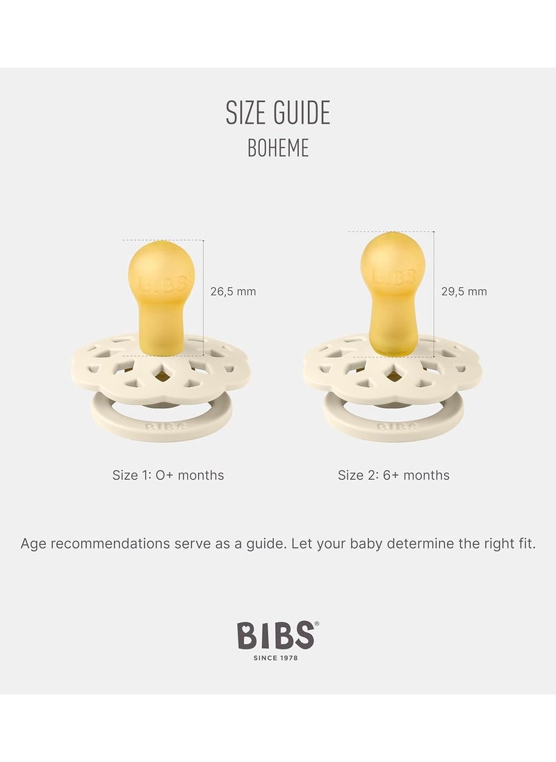 BIBS Pacifier Boheme 2 PACK Latex Size 2 Dark Oak/Blush  - Image 3