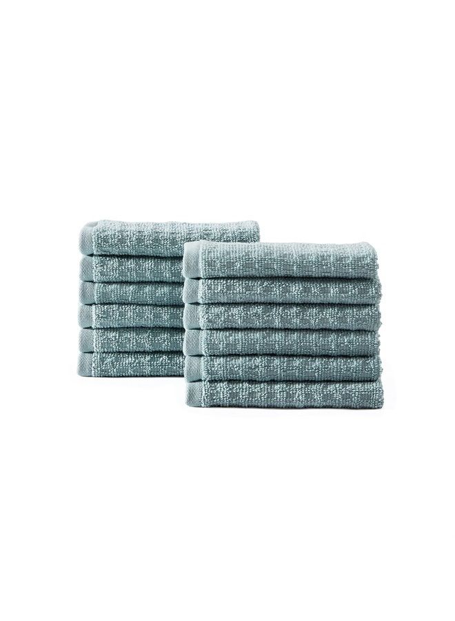 TOMMY Bahama Washcloth Set, Highly Absorbent Cotton Bathroom Decor, Low Linting & Fade Resistant (Northern Pacific Turquoise, 12 Piece) - Image 5
