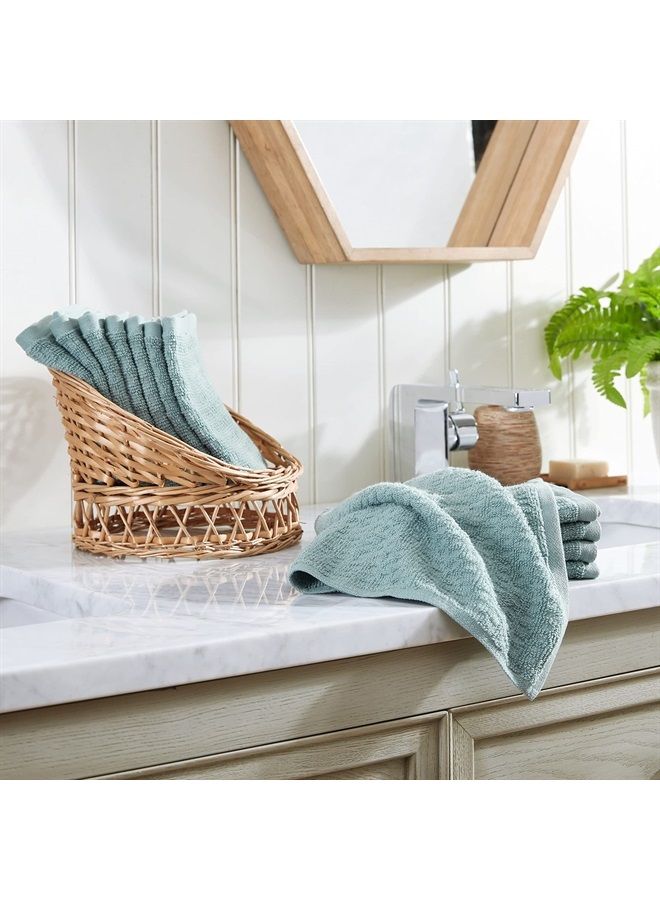 TOMMY Bahama Washcloth Set, Highly Absorbent Cotton Bathroom Decor, Low Linting & Fade Resistant (Northern Pacific Turquoise, 12 Piece) - Image 2