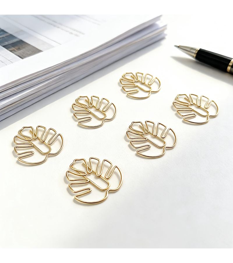 Golden Tortoiseshell Paper Clips 50pcs Decorative Office Stationery - Image 5