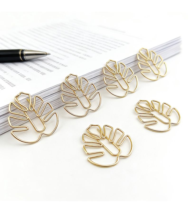 Golden Tortoiseshell Paper Clips 50pcs Decorative Office Stationery - Image 2