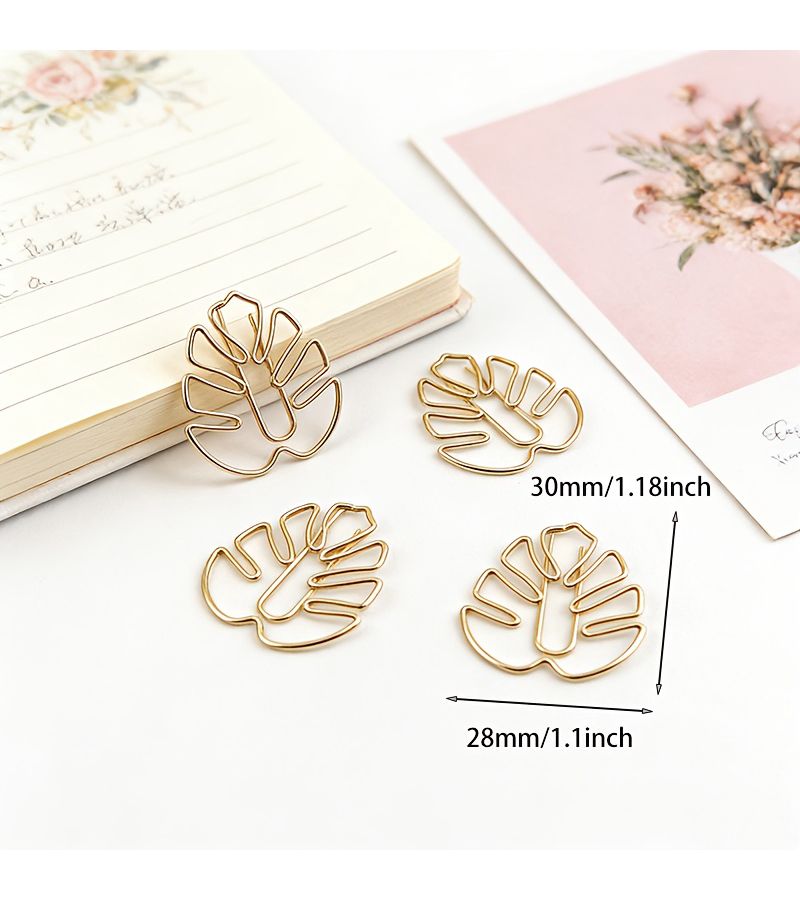 Golden Tortoiseshell Paper Clips 50pcs Decorative Office Stationery - Image 3