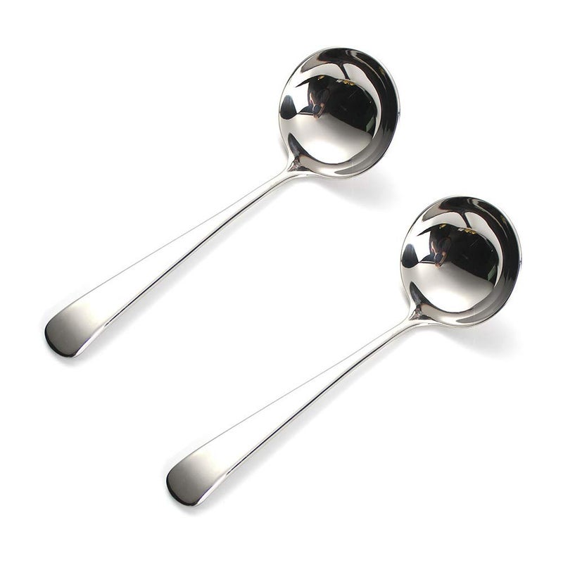 HOOYE HOOYE 76 Gravy Ladle Sauce Soup Spoon Heavy Duty 1810 Stainless Steel for Small Dishes 2 pcs 