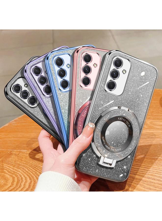 S-TOP Case For Samsung Galaxy A55 5G Plated Gradient Glitter Round Holder TPU Phone Case - Image 2