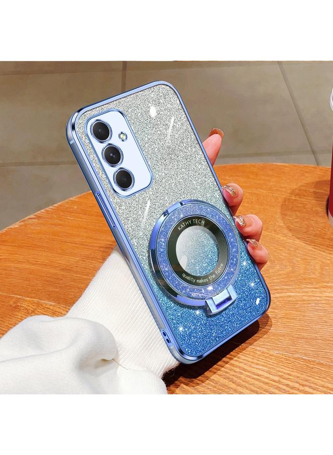 S-TOP Case For Samsung Galaxy A55 5G Plated Gradient Glitter Round Holder TPU Phone Case - Image 1