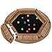 plusvivo Shut The Box Game for 16 Players Plusvivo Large Round Wooden Board Dice Game with 14 Dice for Adults 6 Way Clever Math Game for Home Classroom or Pub - Image 2