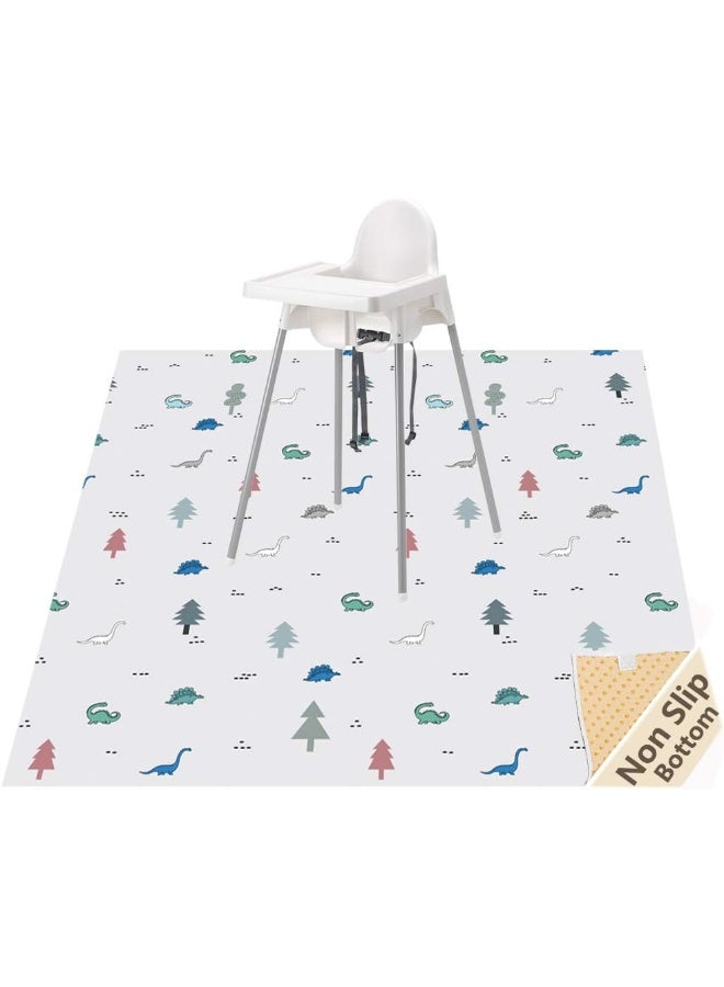 WOMUMON 51" Splat Mat for Under High Chair/Arts/Crafts, Wo Baby Reusable Spill Mat Waterproof Anti-slip Floor Splash Mat, Portable Play Mat and Table Cover - Image 1