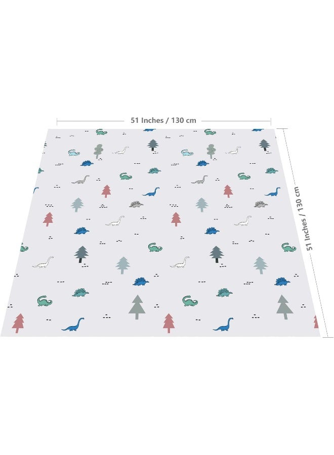 WOMUMON 51" Splat Mat for Under High Chair/Arts/Crafts, Wo Baby Reusable Spill Mat Waterproof Anti-slip Floor Splash Mat, Portable Play Mat and Table Cover - Image 2