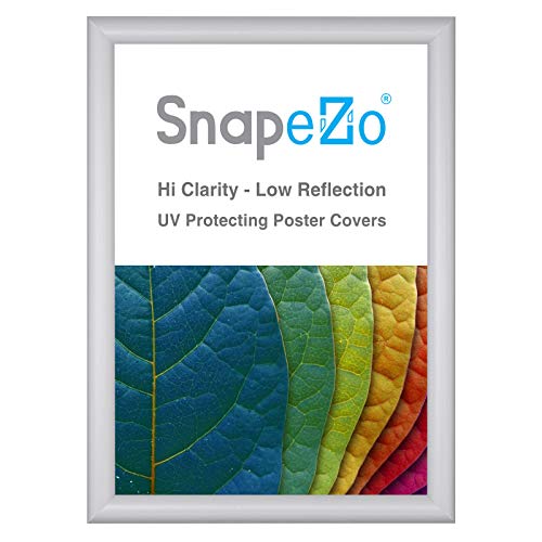 SnapeZo 16.5 x 23.4 (A2 Euro Size) Silver Poster Frame, Front-Loading, Wall Mount, Aluminum 1" Profile, Sleek Series - Image 1