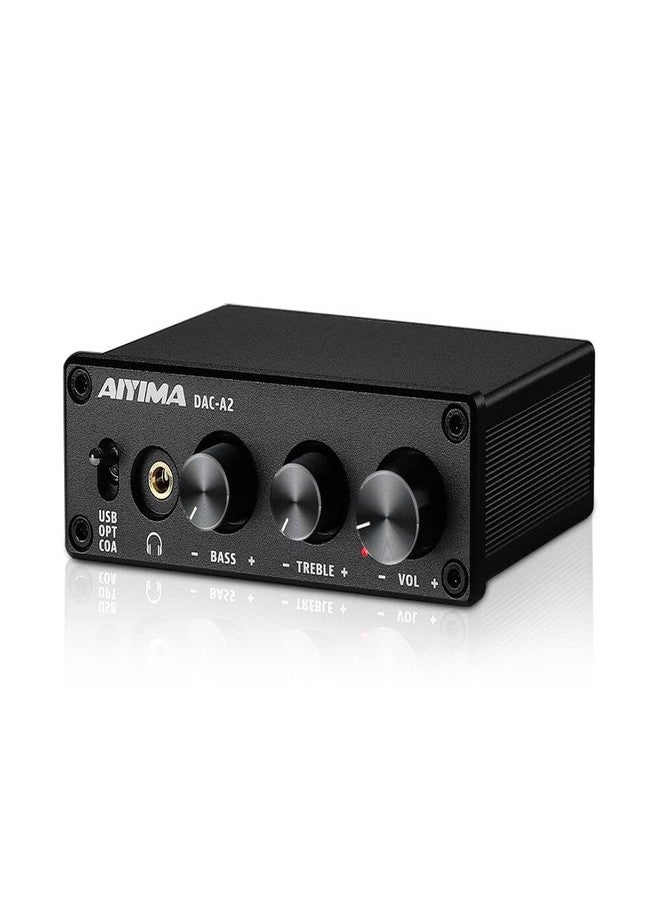AIYIMA مضخم سماعات الرأس AIYIMA DAC-A2، محول رقمي تناظري (DAC) مع تحكم في مستوى الصوت الجهير والتريبل، مدخلات USB/بصري/محوري للكمبيوتر، مخرج سماعة رأس RCA/3.5 مم، محول صوت رقمي تناظري مكتبي، يعمل بجهد 5 فولت تيار مستمر، 24 بت، 192 كيلوهرتز - Image 1