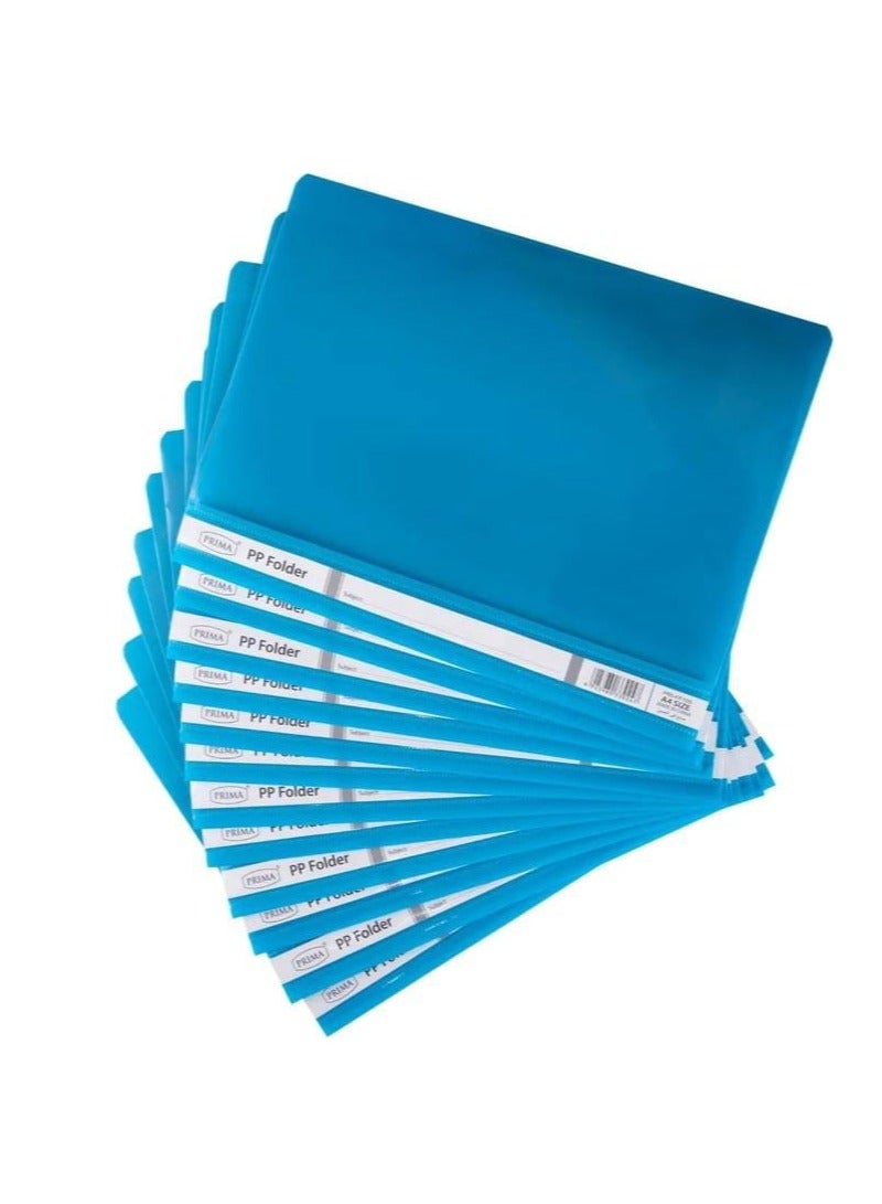بريما مجلد ملفات شفاف A4 من 12 قطعة أزرق فاتح - Image 1