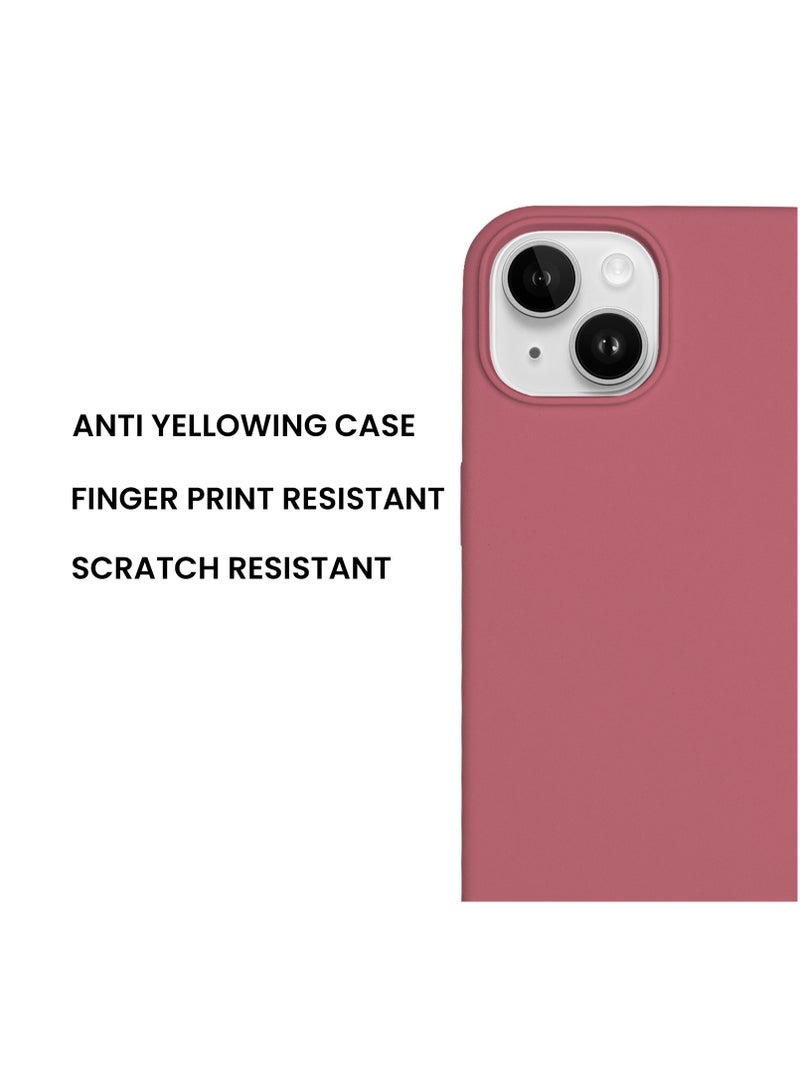 just adore Apple IPhone 14 Case, Silicone Case, Matt Finish, Finger Print resistant cover for IPhone 14 - Fuchsia - Image 3