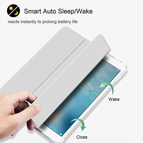 Divufus Case for iPad Pro 9.7 Only(Old Model 2016), Lightweight Slim Auto Sleep/Wake Trifold Stand Smart Cover, Soft TPU Frosted Translucent Back Pencil Holder Case for iPad Pro 9.7 Inch, Gray - Image 3