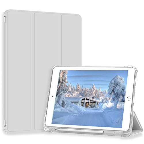 Divufus Case for iPad Pro 9.7 Only(Old Model 2016), Lightweight Slim Auto Sleep/Wake Trifold Stand Smart Cover, Soft TPU Frosted Translucent Back Pencil Holder Case for iPad Pro 9.7 Inch, Gray - Image 1